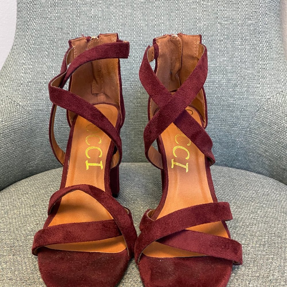 Maroon Suede Heel